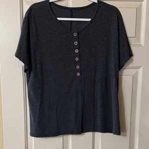 Women's Black Button-Up Top